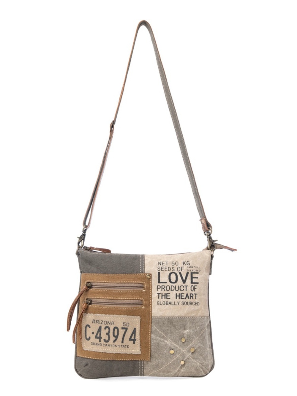 Myra Bag Seeds of Love Canvas Crossbody Bag Western Boho - Picture 9 of 11